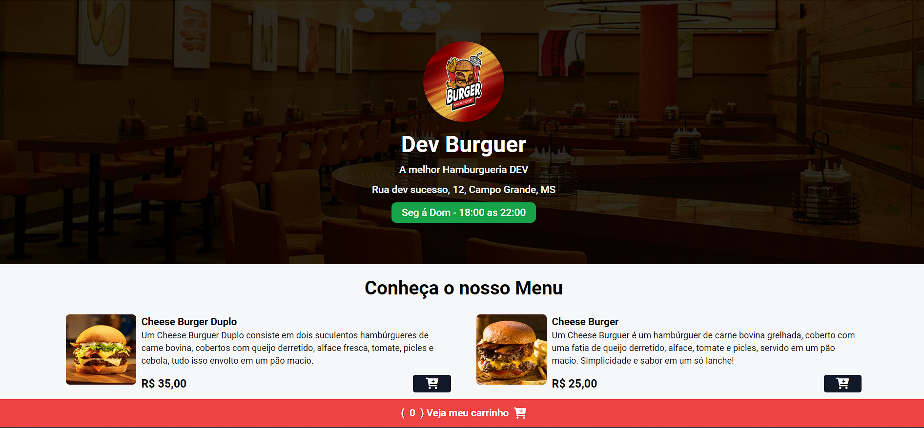 Imagem do projeto Dev Burguer